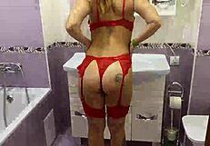 My Stepbro Finds Me Fucking On The Washing Machine, My Hairy Pussy Exposed In Lingerie