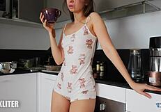 fulfilled a teen's wild dream cumming between his stepsister's juicy ass cheeks