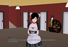 Intense harem game in the hotel.