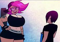 Princess Ethel gives blowjob at the gym.