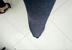 Curvy Latina MILF Breaks My Ass with Her Big Cock in Bathroom