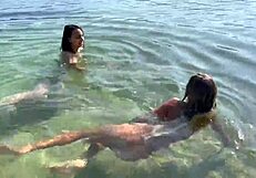 Monika fox and regina moonshine lick each other's tits in public