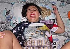 Blonde Latina Fills Herself With Cum From Big Cock