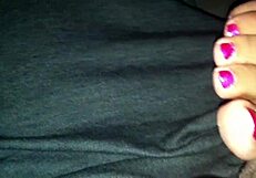 Amateur Mexican Girl Gives Intense Footjob With Her Soft Feet, Stroking Cock Until Cumshot On Soles