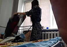 Fucked Girlfriend's Pussy Hard While She Hung Laundry!