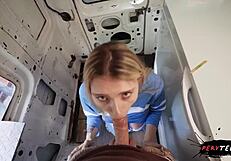 perv teen blonde gets caught in public titty fuck and rough missionary fucking