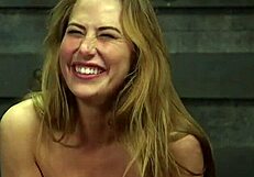 Gagged blonde THROAT FUCKED