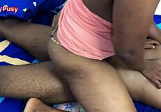 married african couple's juicy home riding