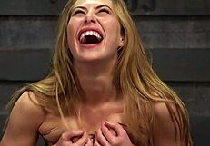 Gagged blonde THROAT FUCKED