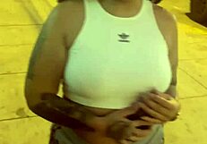 Latina Colombian Gets Assfucked by European in Public Game