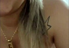 I ate the hot blonde's ass in white lingerie early morning, she sat more