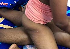 married african couple's juicy home riding