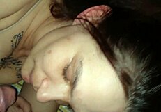 sneaking my cock into girlfriend mandy's mouth for deep blowjob