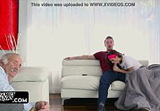 horny step siblings dare to have sex beside their sleeping grandpa in reality