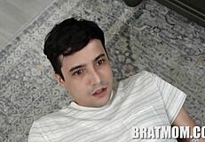 stepmom asks naughty questions while sucking big ass.