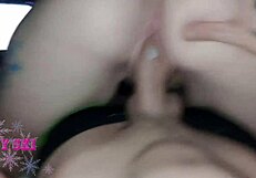 Tattooed teen gets cum in hair