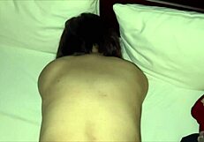 amateur japanese couple fucks in love hotel, he cums inside despite her protests.