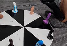 Wheel of Dildos Wife Aims for Anal Orgasm Win