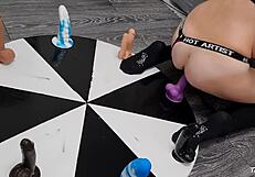Wheel of Dildos Wife Aims for Anal Orgasm Win