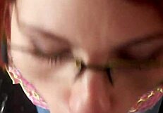 Glassed-Up Karla Rose Drops To Her Knees Locking Eyes In Pov While Sucking My Wrapped Cock With Hungry Force