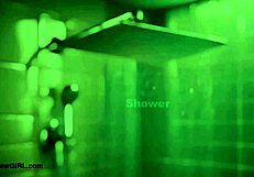 Elegant tall brunette took a shower in classy interview setting