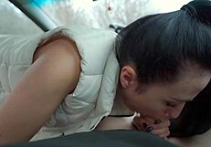 Does my beautiful girlfriend suck me off in the car?
