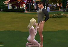 Military guy enjoys park time