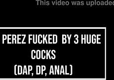 Slut rides monster cock for double penetration atm