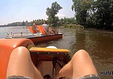 Gorgeous Chick Strips Naked and Fucks Boy Beside Husband