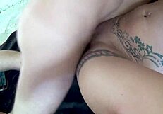 ROUGH homemade threesome with BIG TITS MILFS sucking and FUCKING bent over in lost place kaserne!