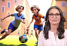 Mom And Stepson Play Football In Europe