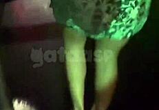 Married Latina Flashes Pussy At Club, Fucks Two Young Guys On Street