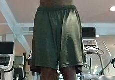 Sexy Mature Woman Performs Pole Dance in Gym Dorm