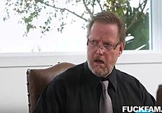 Rival Stepsisters Gal & Aubree Suck and Fuck Elias to Family Peace