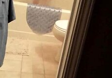 shy bathing in the shower