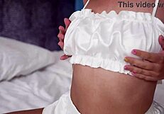 Watch this brunette slut take her first anal with a monster dick