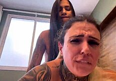 Amateur moans while sucking balls and getting fucked by a monster cock in the bedroom.