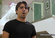 Tight mature asshole rides dildo deep