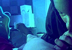 She sucks a hard cock crazily for five minutes.