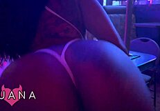 fat girl dancing with tattooed big ass striptease