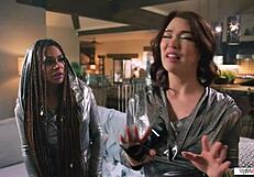 Hey, check how TS time traveler Emma Rose shows tgirl Eva Maxim some hot moves!