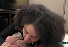 Kingsley's Irresistible Blowjob Teasing Big Tits and Cum in Mouth