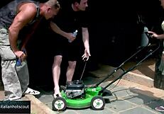 gorgeous oriental brunette gets double penetrated in the garden