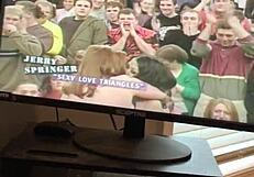 Jerry Springer lesbians kissing passionately