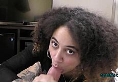 Kingsley's Irresistible Blowjob Teasing Big Tits and Cum in Mouth