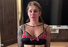 I'm the shy college girl, she said don't peek, but i'm gettin' anal fucked rough