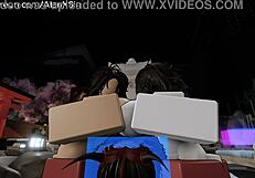 Two Pretty Girls Suck and Fuck My Dick in Roblox Condo Game