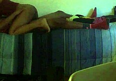 Ebony rides big black cock intensely.