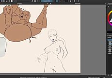 I painted ebony big titties in a speed art session