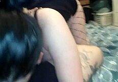 Wifey and boyfriend relaxing in homemade setting.